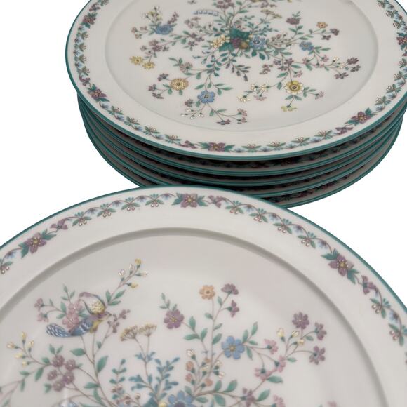 Vintage Noritake Japan Paradise Green 8223 W80 Set of 8 Bread and Butter Plates - Picture 9 of 11